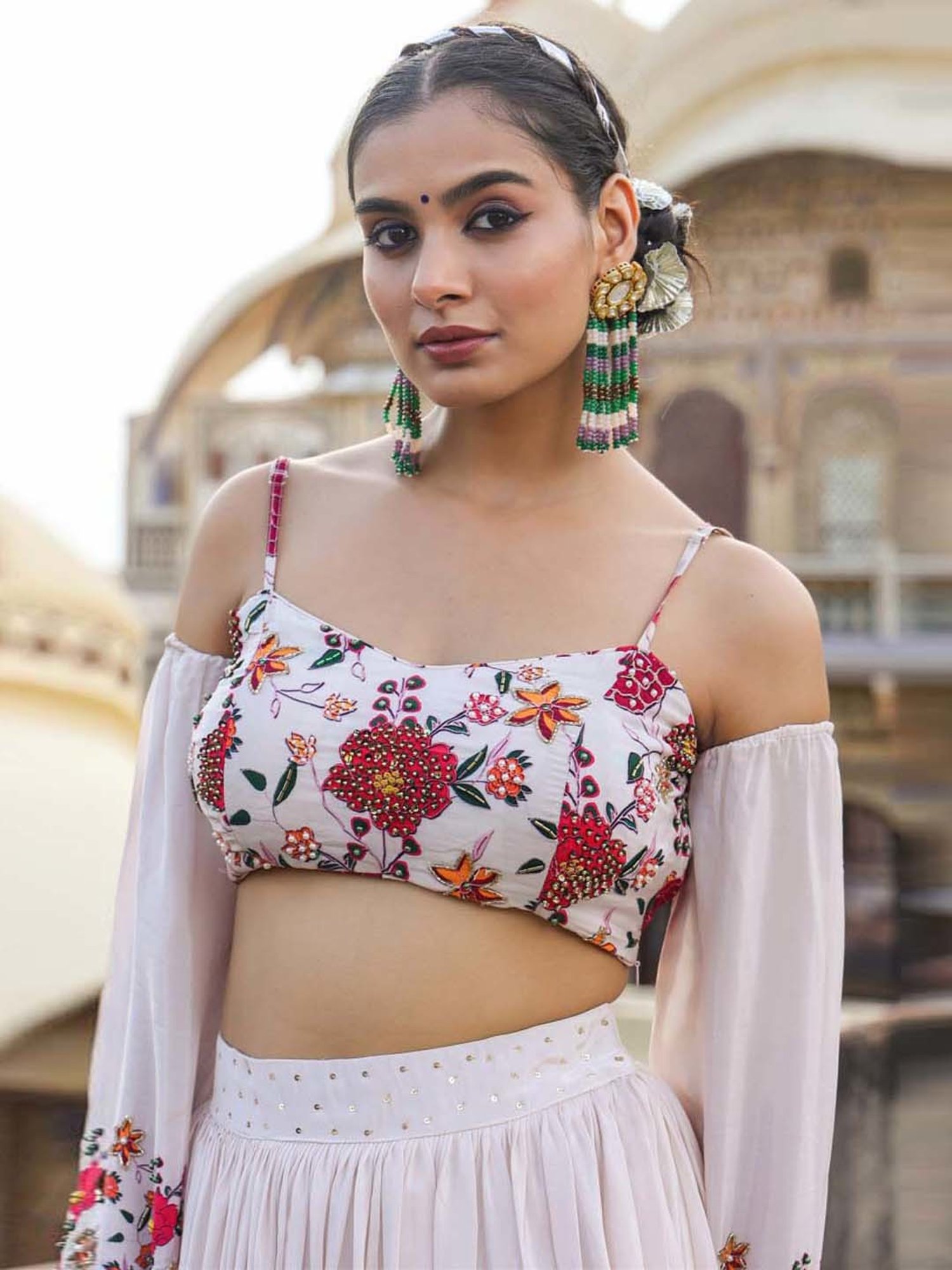 studiorasa Purple Hand Block Print Lehenga Set