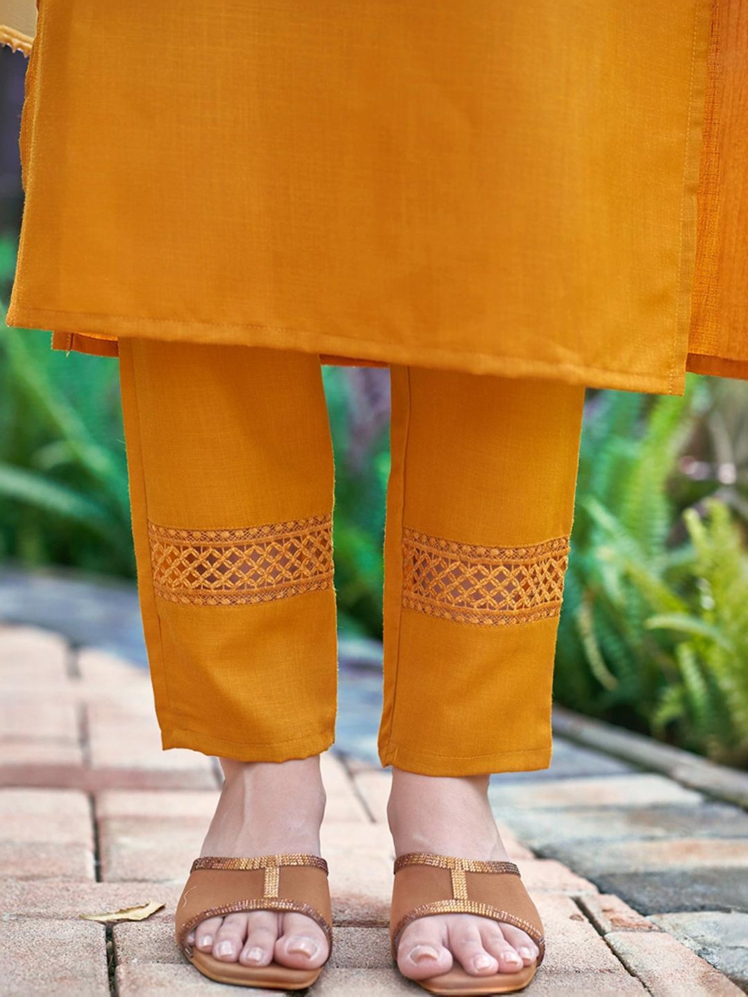 Skylee Yellow Embroidered Kurta Pant Set With Dupatta