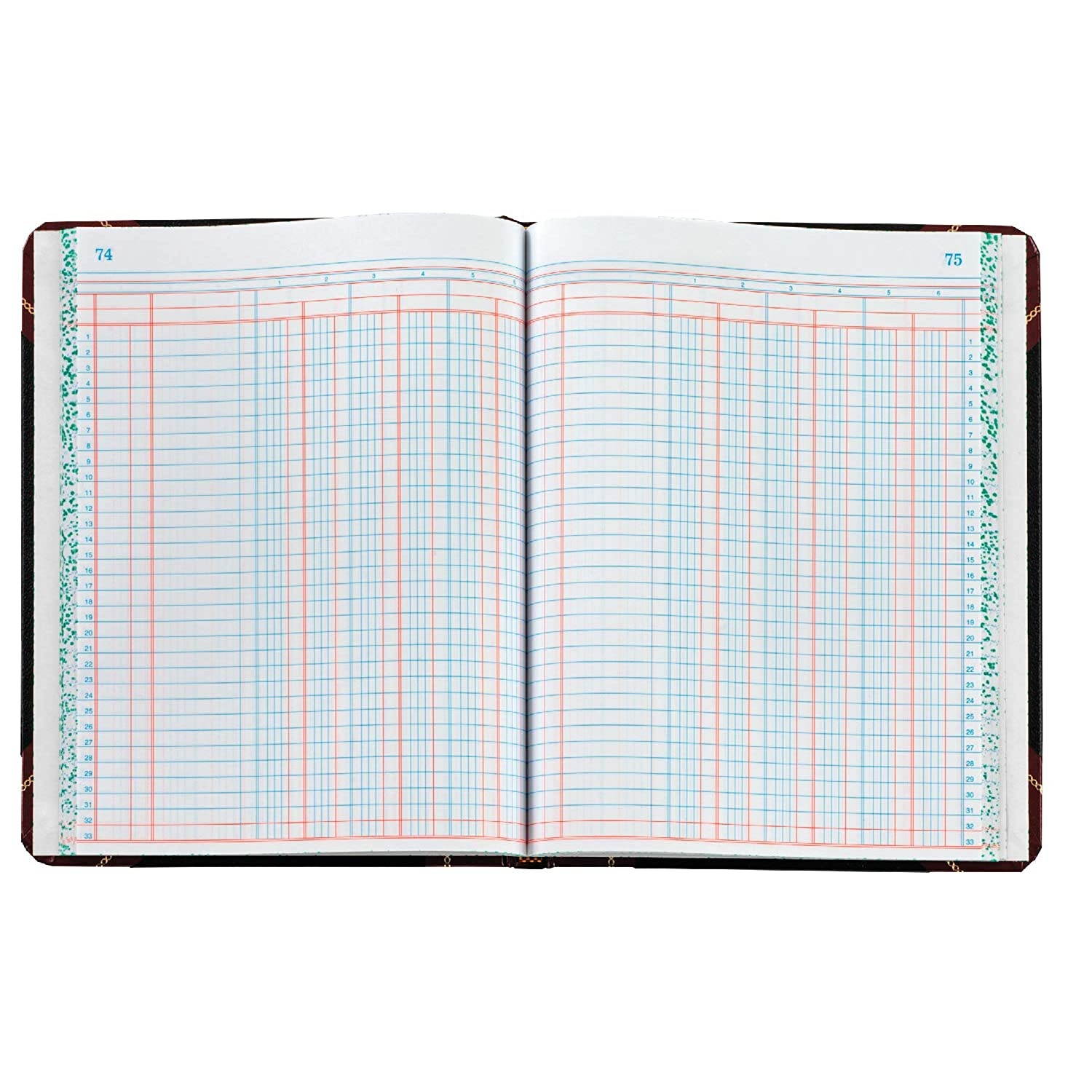 Boorum & Pease 21 Series Columnar Book, 6 Column, 150 Page, Black/Red