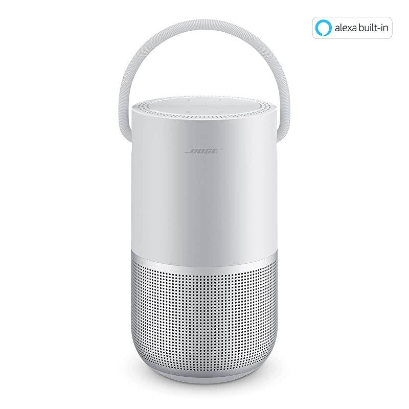 Portable Home Speaker with Alexa Voice Control Built-in, Luxe Silver Bundle with  Portable Home Speaker Charging Cradle, Silver