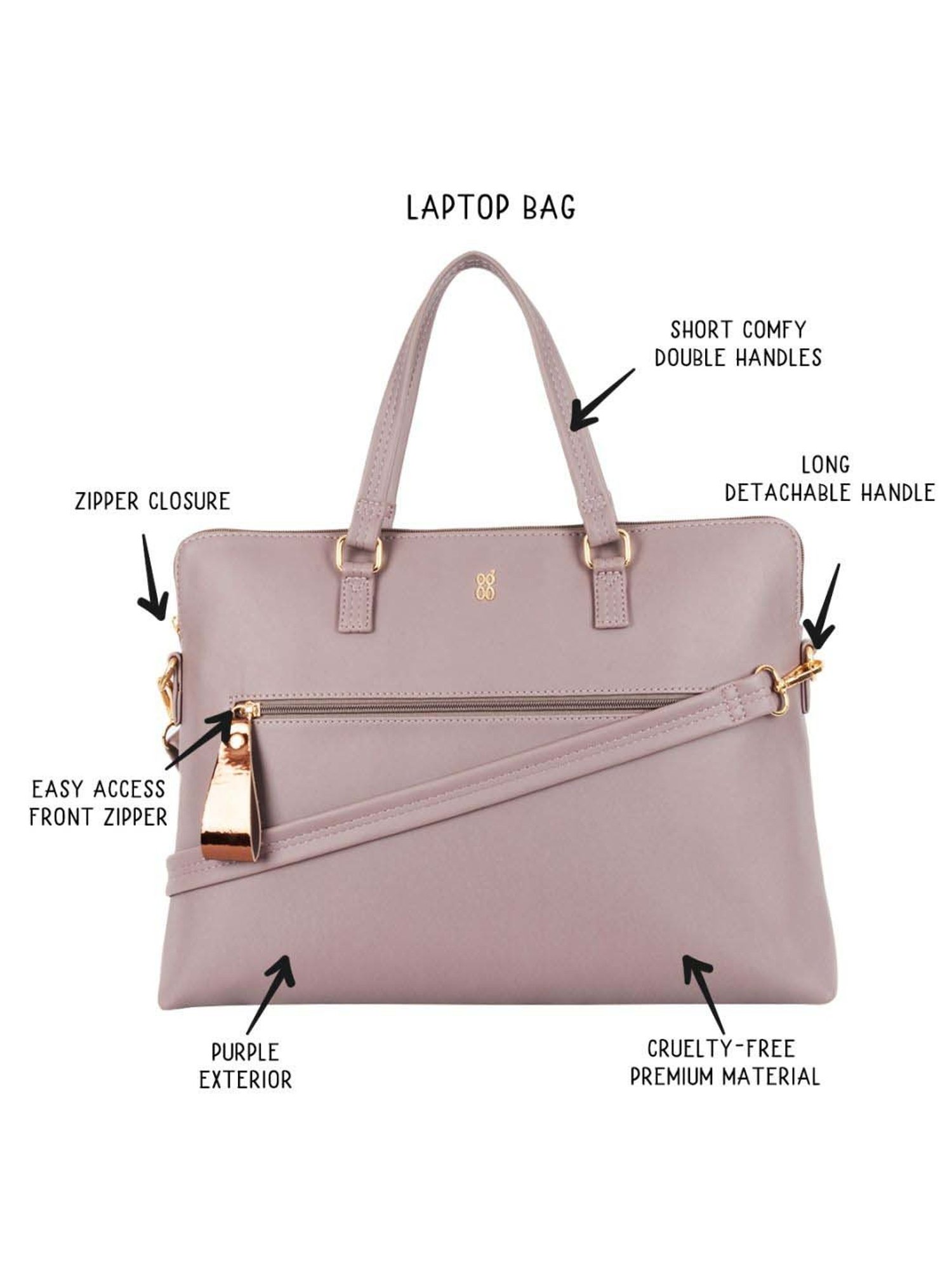 Baggit Brown PVC Solid Laptop Messenger Bag