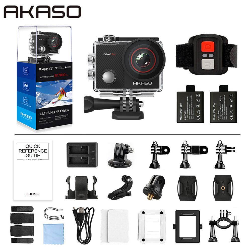 AKASO 4K Action Camera EK7000 Pro Touch Screen Sports Camera EIS Adjustable View Angle 40m Waterproof Camera Remote Control