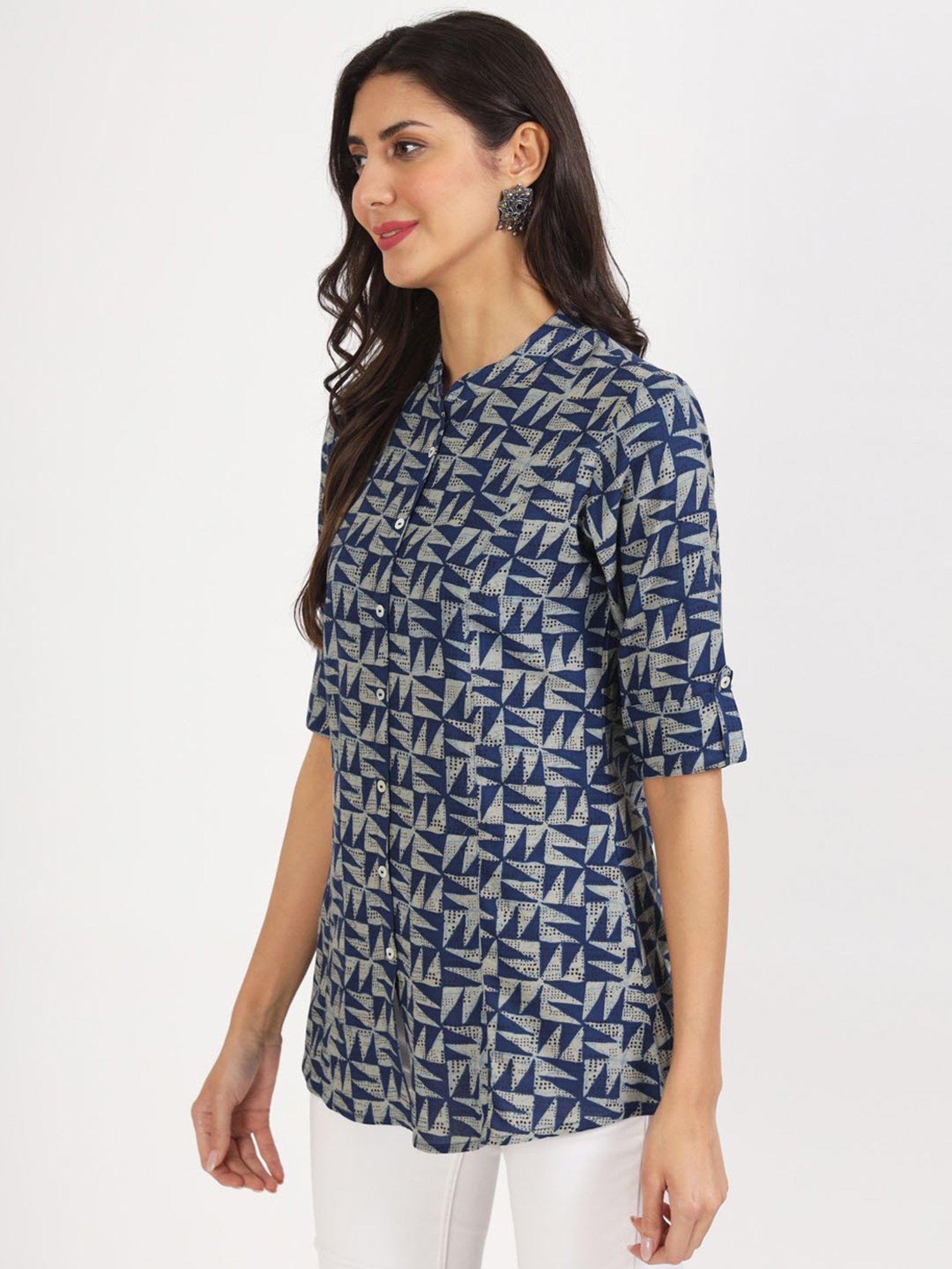 Divena Blue Printed Tunic
