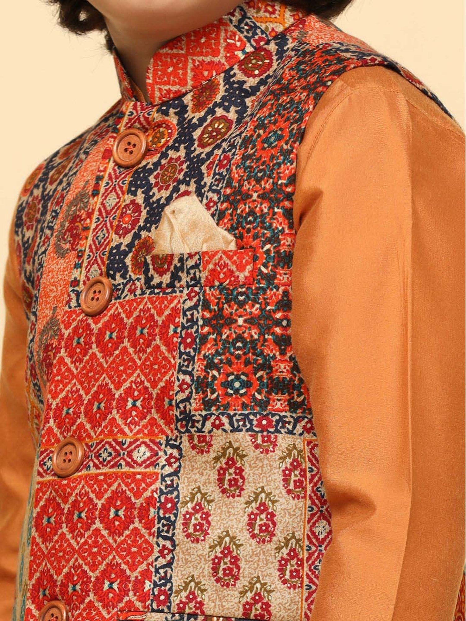 KISAH Kids Multicolor Printed Full Sleeves Kurta Set