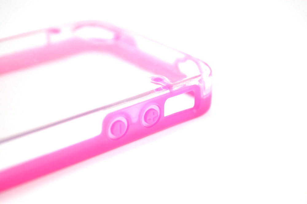 Pink  Glow in the Dark  Rubber Edge iPhone 4 and 4s Plastic Cell Phone Cover Case with Free Stylus