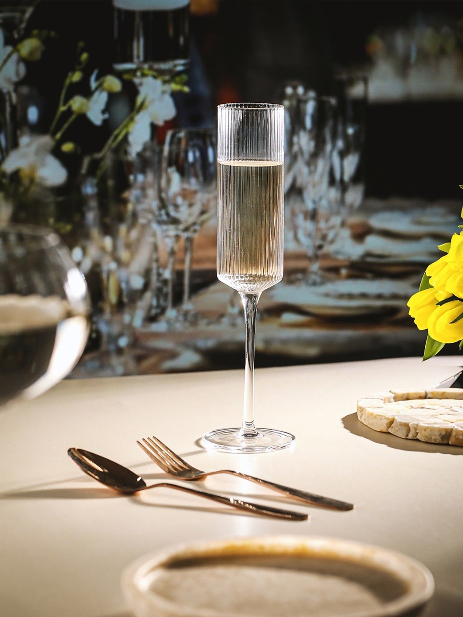 Mikasa Julie Transparent Glass Flute Glass (0.266 L) - Set of 4