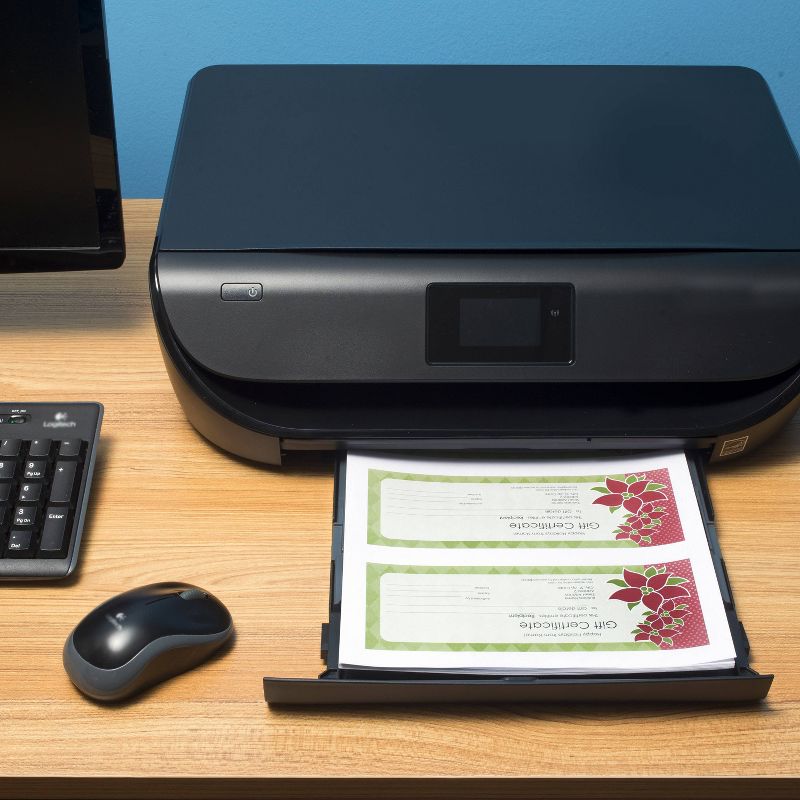 5pk 500 Sheets/Pack 20lb 3.66" and 7.33" Horizontal Perforated Paper 8.5"x11" White - PrintWorks