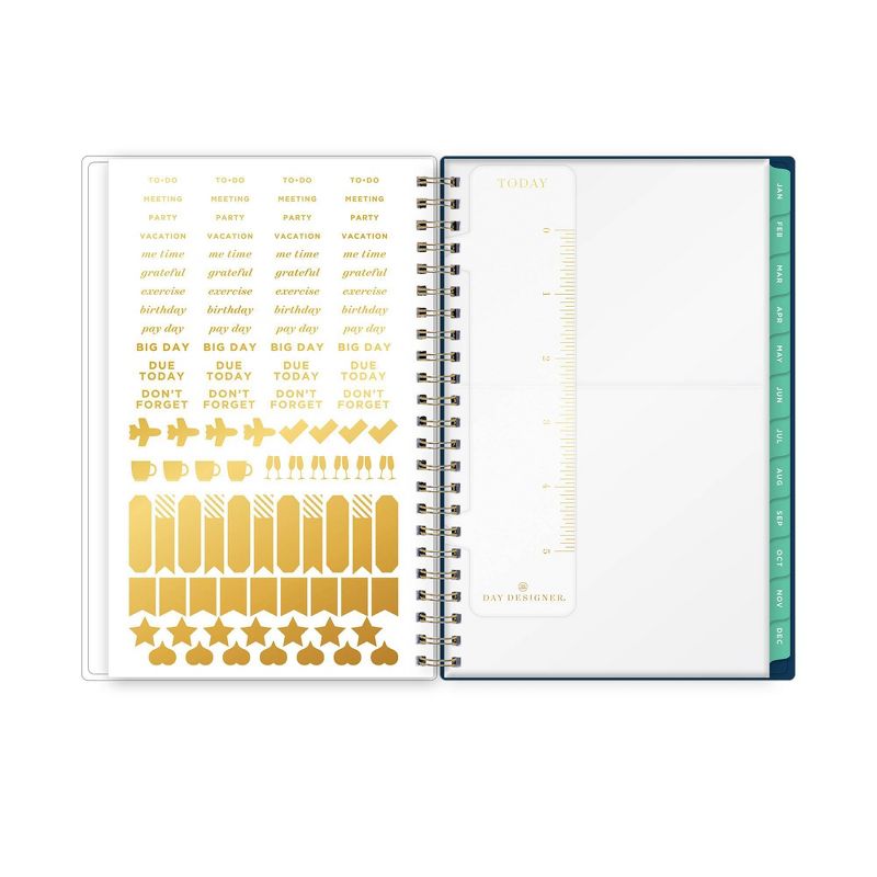 2021 Planner 5" x 8" Clear Pocket Cover Weekly/Monthly Wirebound Navy Stripe - Day Designer