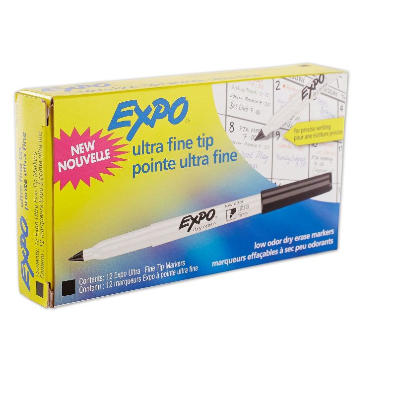 EXPO Low-Odor Dry-Erase Marker Ultra Fine Point Black Dozen 1871131