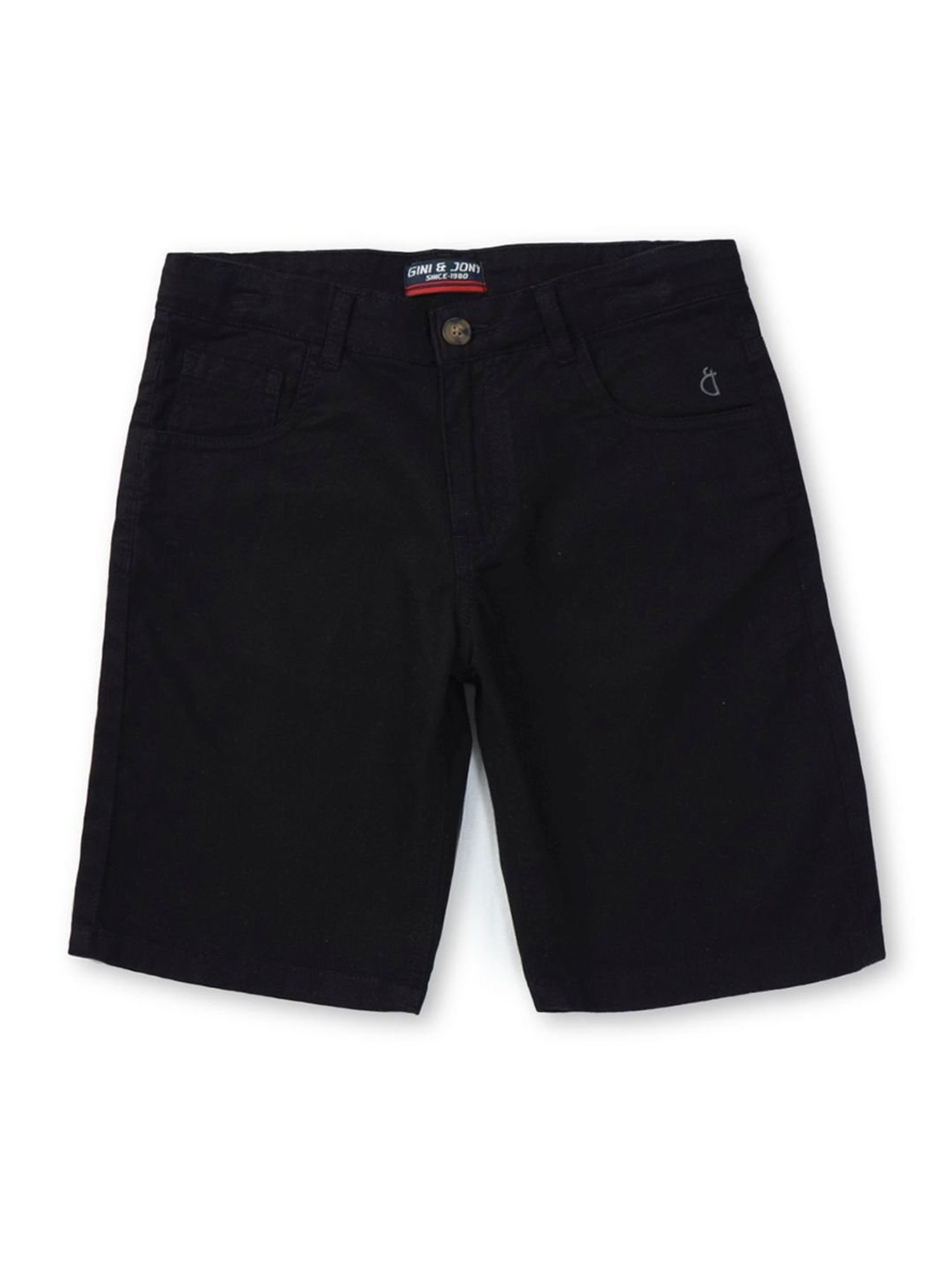 Gini & Jony Kids Brown Solid Bermudas
