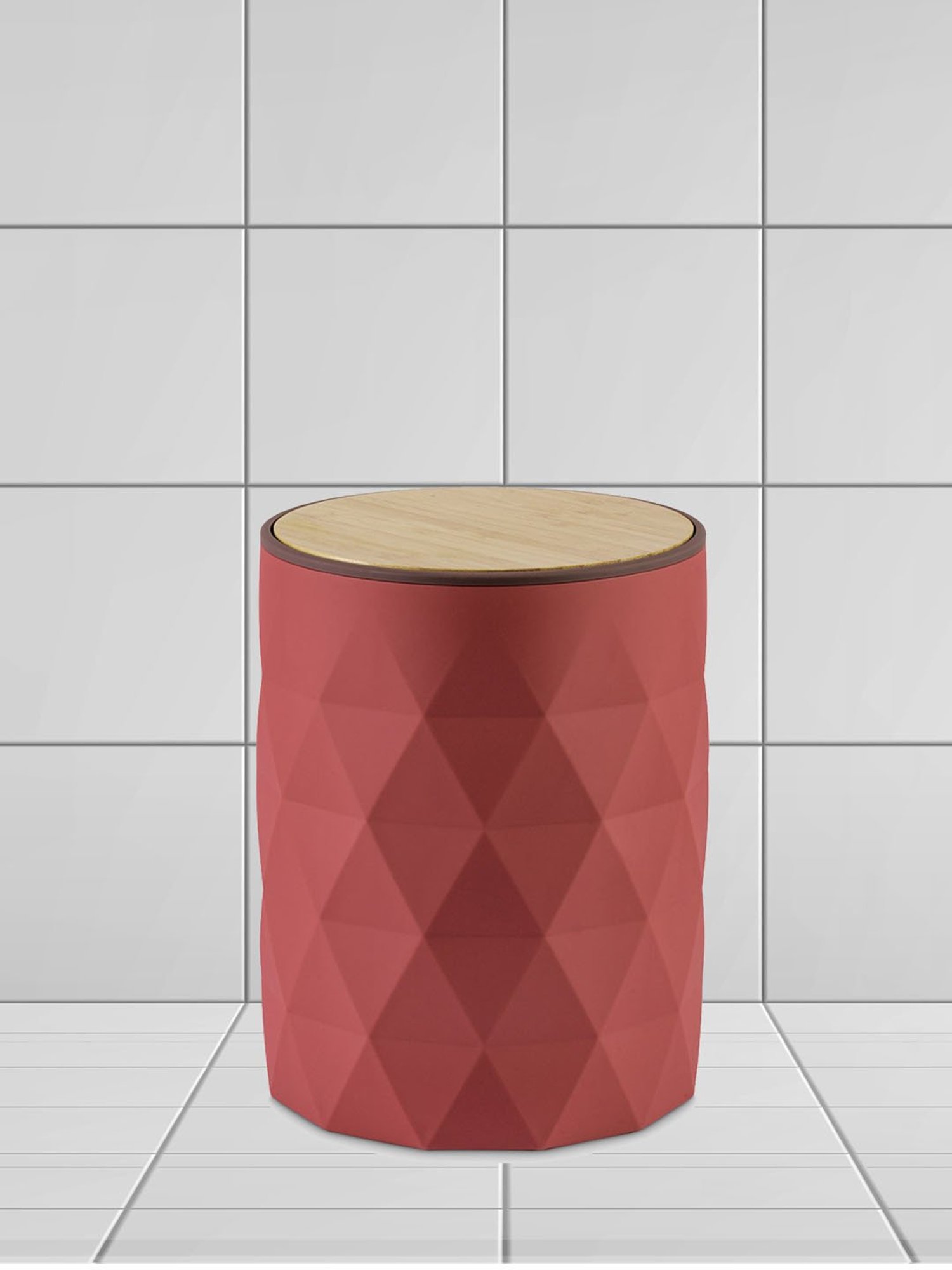 Freelance Red SAN material (Styrene Acrylonitrile) Set of 1 Dustbins