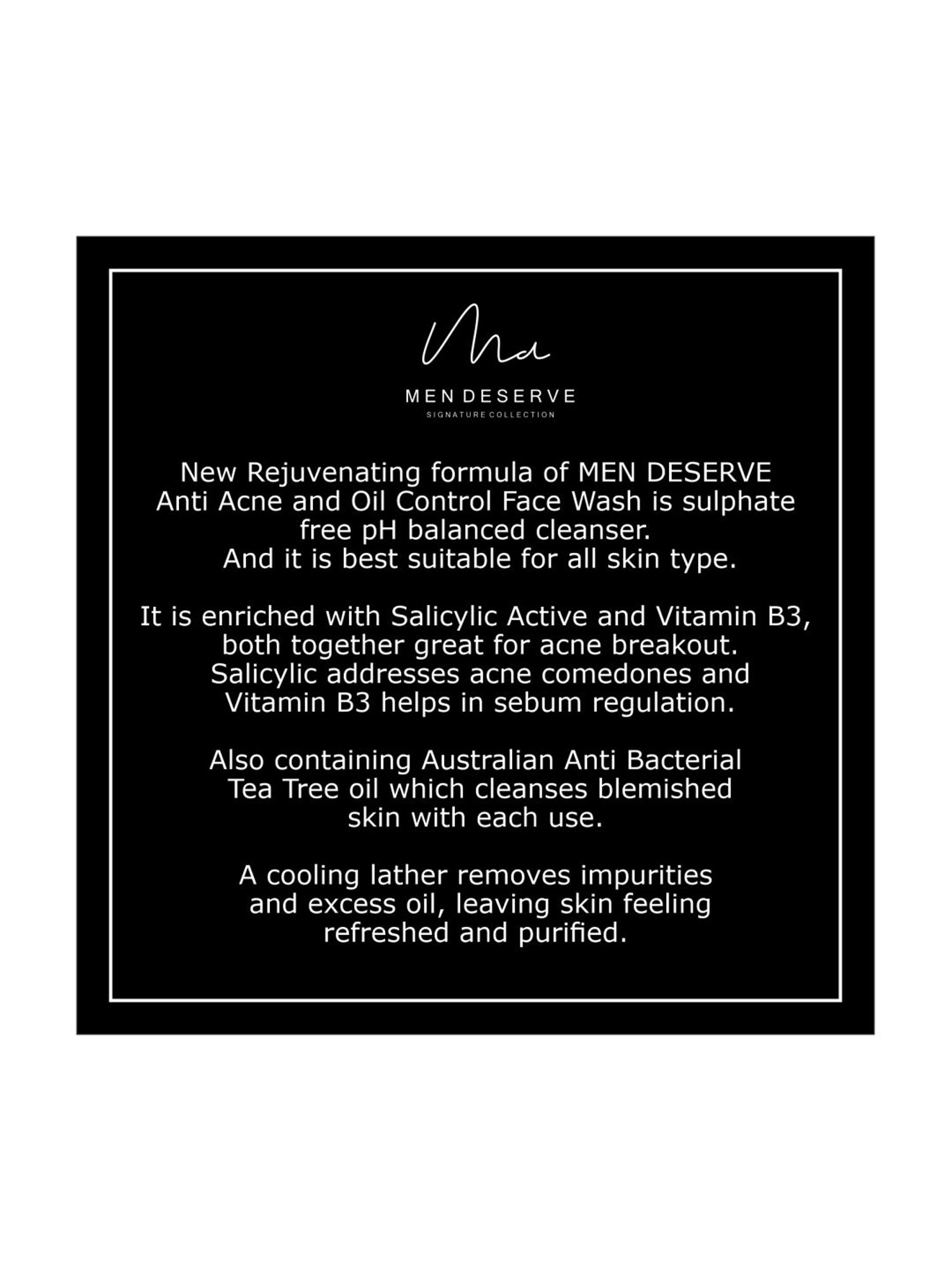 Men Deserve Anti Acne and Oil Control Face Wash - 115 ml