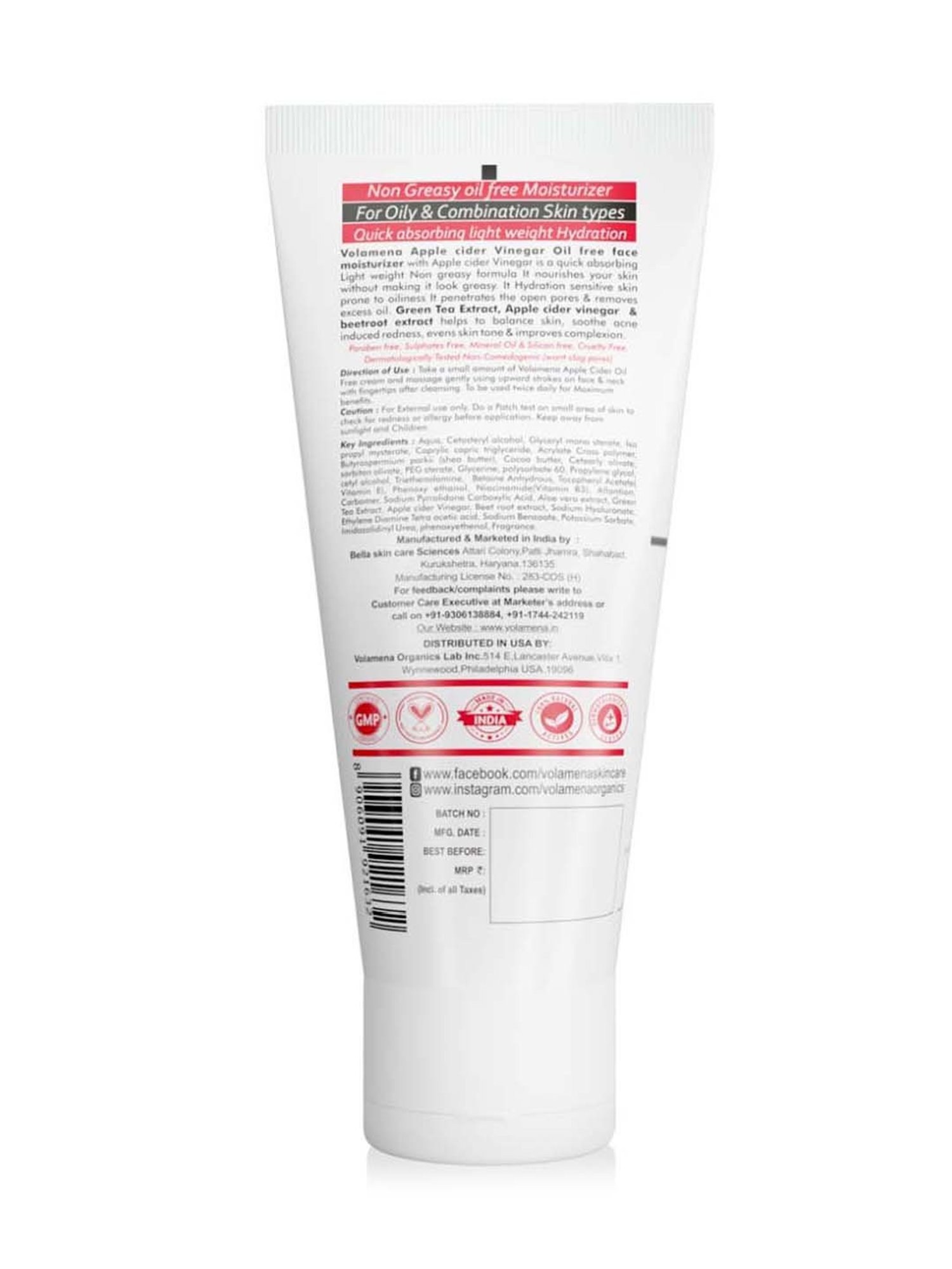 Volamena Apple Cider Vinegar Face Cream - 100 ml