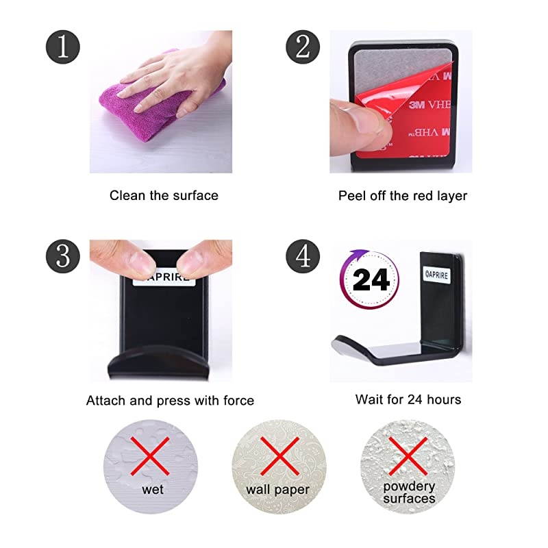 Headphone Stand Hanger Wall Mount Pack of 2  Acrylic Headphone Headset Holder Best Gaming Headset Stand with Cable Clip Save Desktop Space