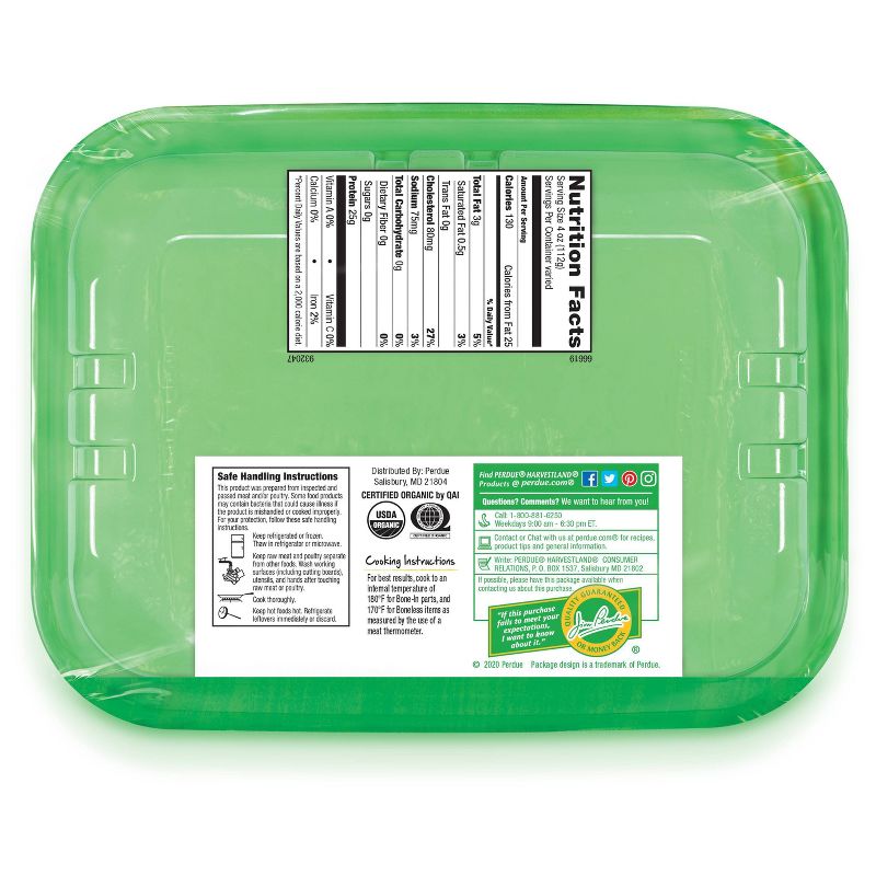 Perdue Harvestland Organic Grassfed Thin Sliced Chicken Breast - 0.8-1.45lbs - price per lb