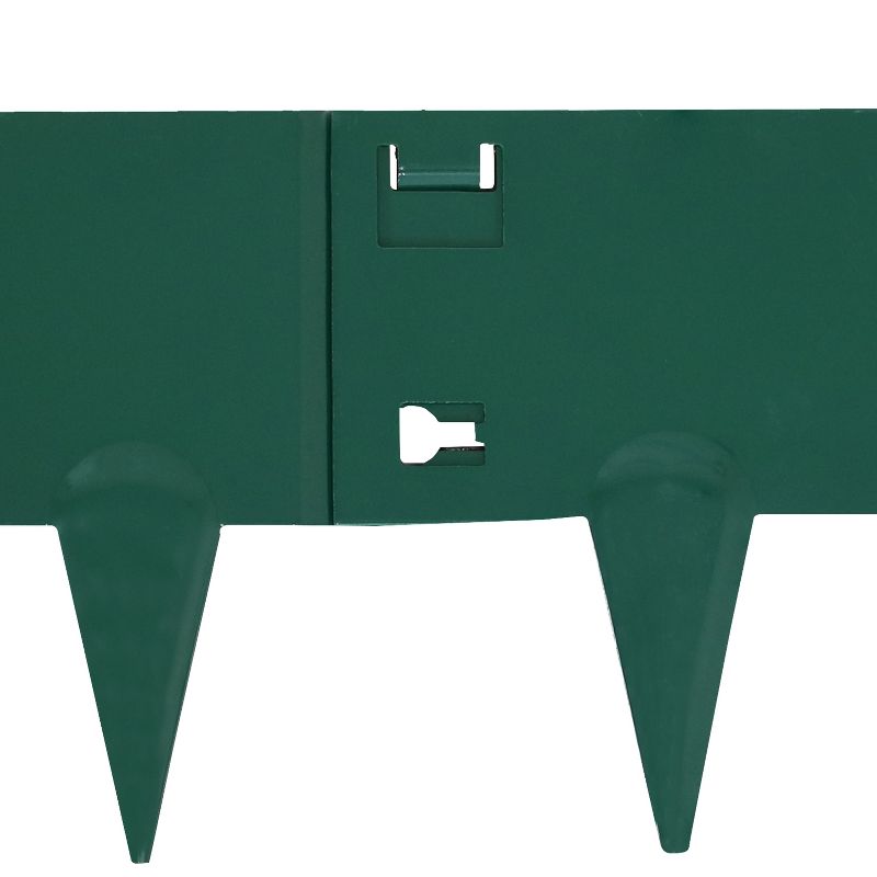 Sunnydaze Outdoor Lawn and Garden Heavy-Duty Steel Metal Flexible Landscape Edging Borders - 16' - Green - 5pk