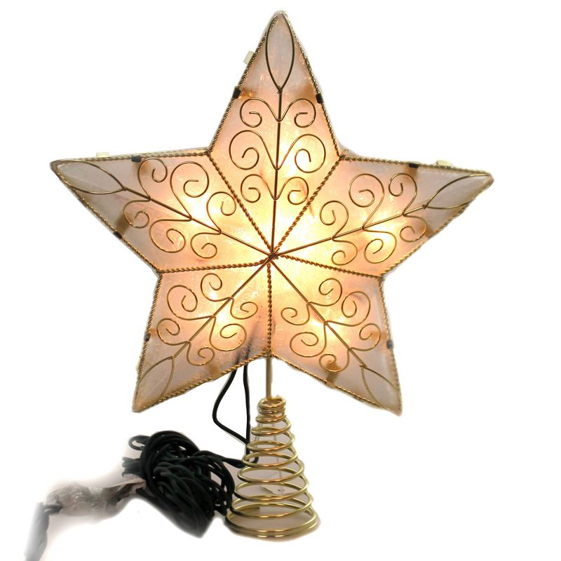 Tree Topper Finial 10.5" Gold Reflector Star Tree Topper Light  -  Tree Toppers