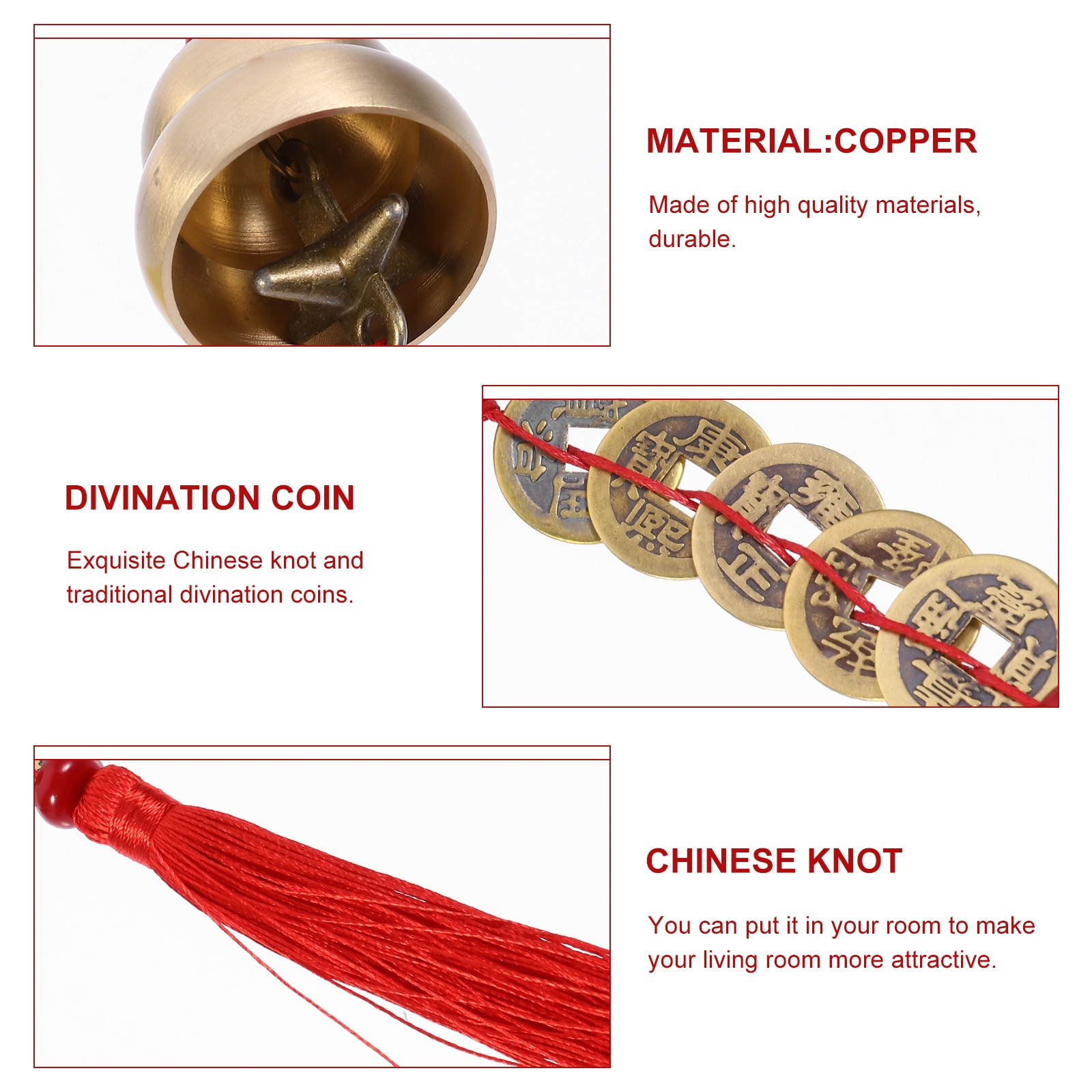 Chinese Gourd Hanging Feng Shui Charm Wealth and Good Fortune Car Decoration