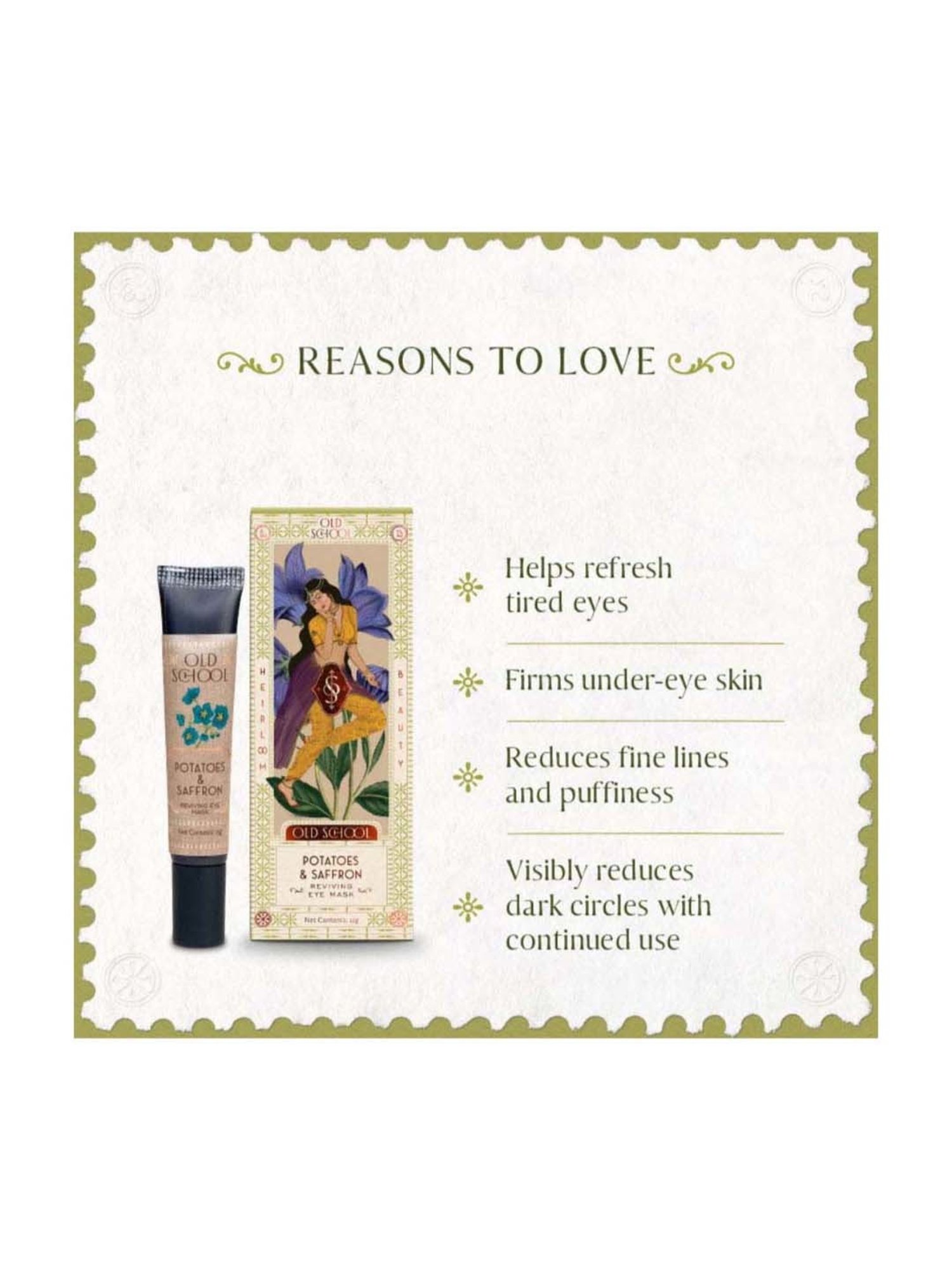 Old School Rituals Potatoes & Saffron Reviving Eye Mask - 15 gm