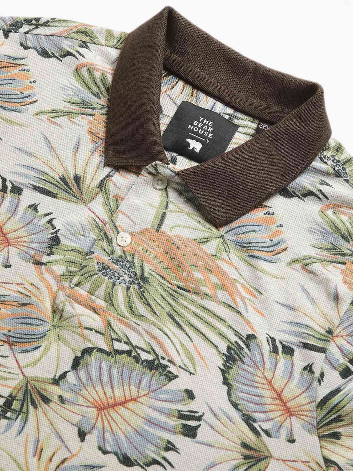 The Bear House Multicolored Cotton Regular Fit Printed Polo T-Shirt