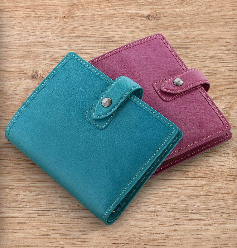 Filofax Pocket Size Malden Organizer- Kingfisher Blue Leather - New - 026065