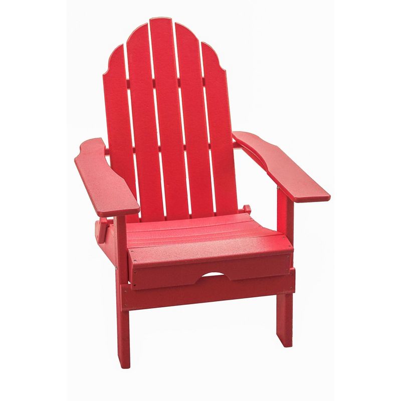 37.8" Foldable Weather Resistant  Outdoor Adirondack Chair - Red - XBrand
