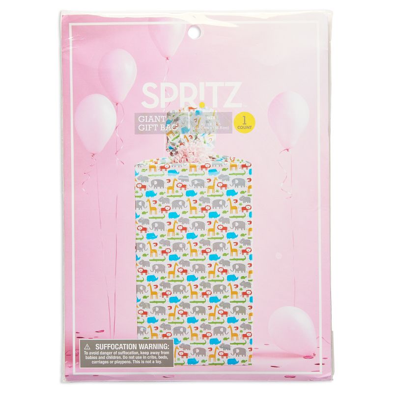 Large Sun and Rainbow Print Baby Shower Plastic Gift Bag - Spritz™