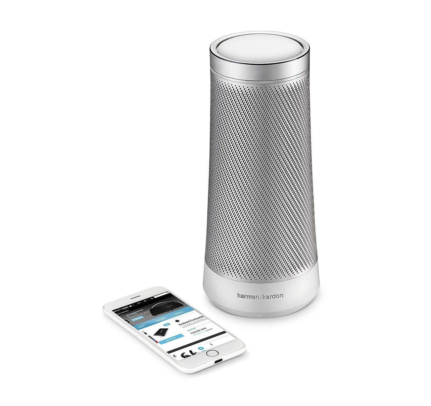 Harman Kardon INVOKE Voice-Activated Speaker with Cortana HKINVOKESILAM (Silver)
