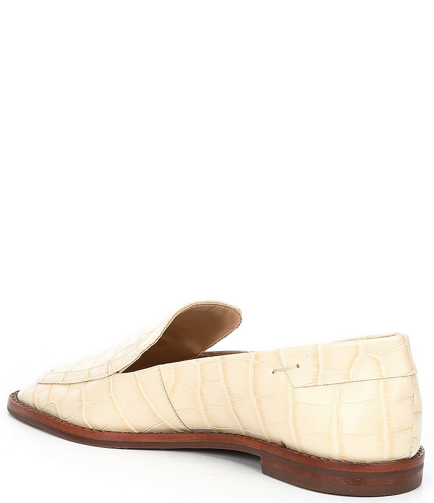 Schutz Hada Croco Print Leather Loafers