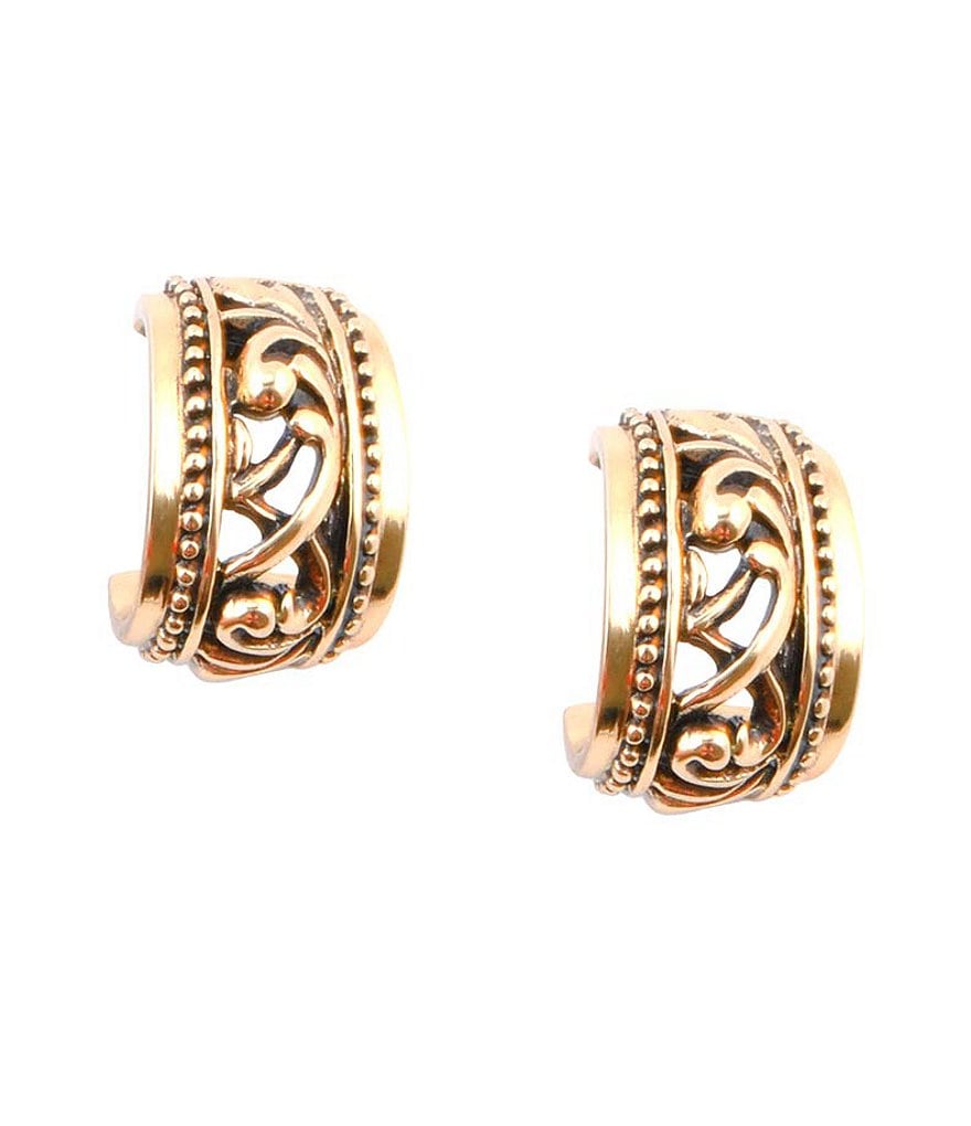 Barse Bronze Scroll Hoop Earrings