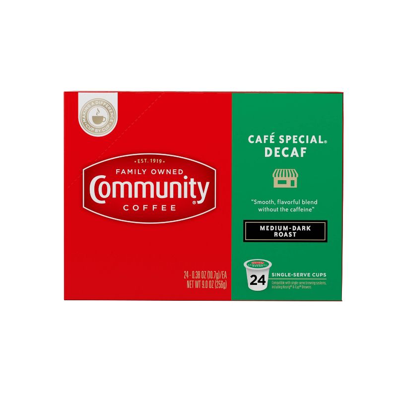 Community Coffee Decaf Medium Roast Coffee - Single Serve Pods - 24ct