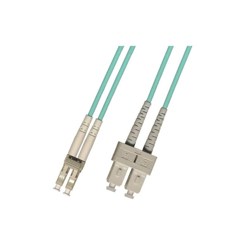 Meter Multimode Duplex 10 Gigabit 10Gb OM3 Fiber Optic Cable 5015 LC to SC Aqua