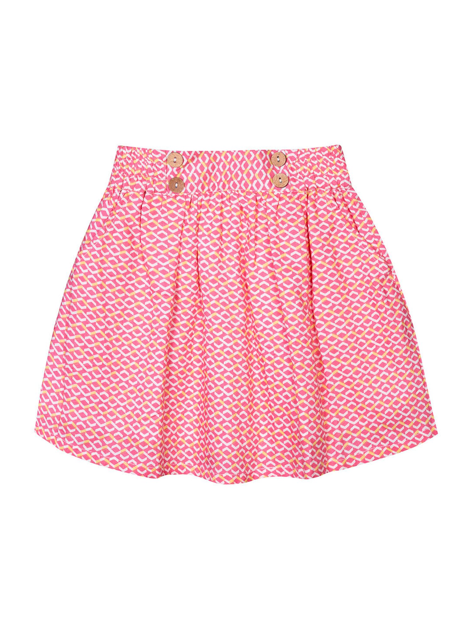 Budding Bees Kids Pink Printed Skirt