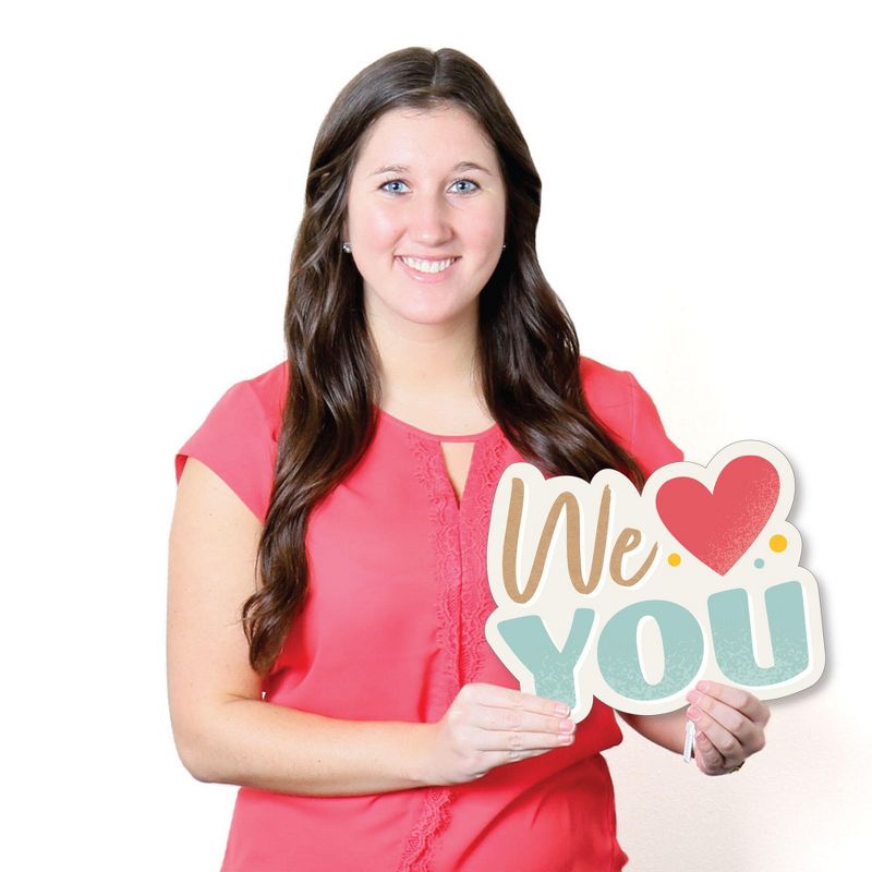 Big Dot of Happiness Happy Grandparents Day - Heart Lawn Decorations - Outdoor Grandma & Grandpa Party Yard Decorations - 10 Piece