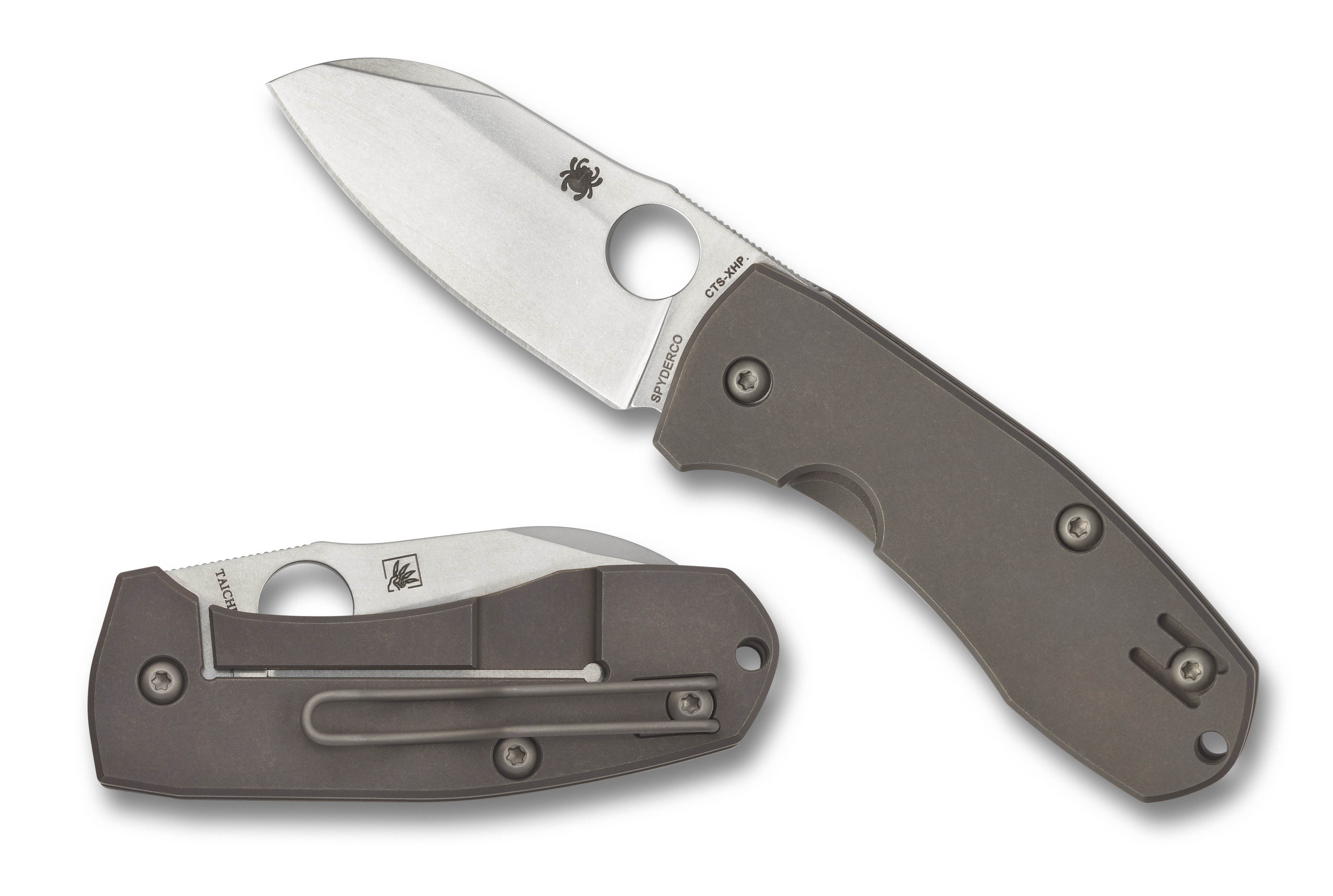 Spyderco Techno 2 Folder 2.55 in Plain Titanium Handle