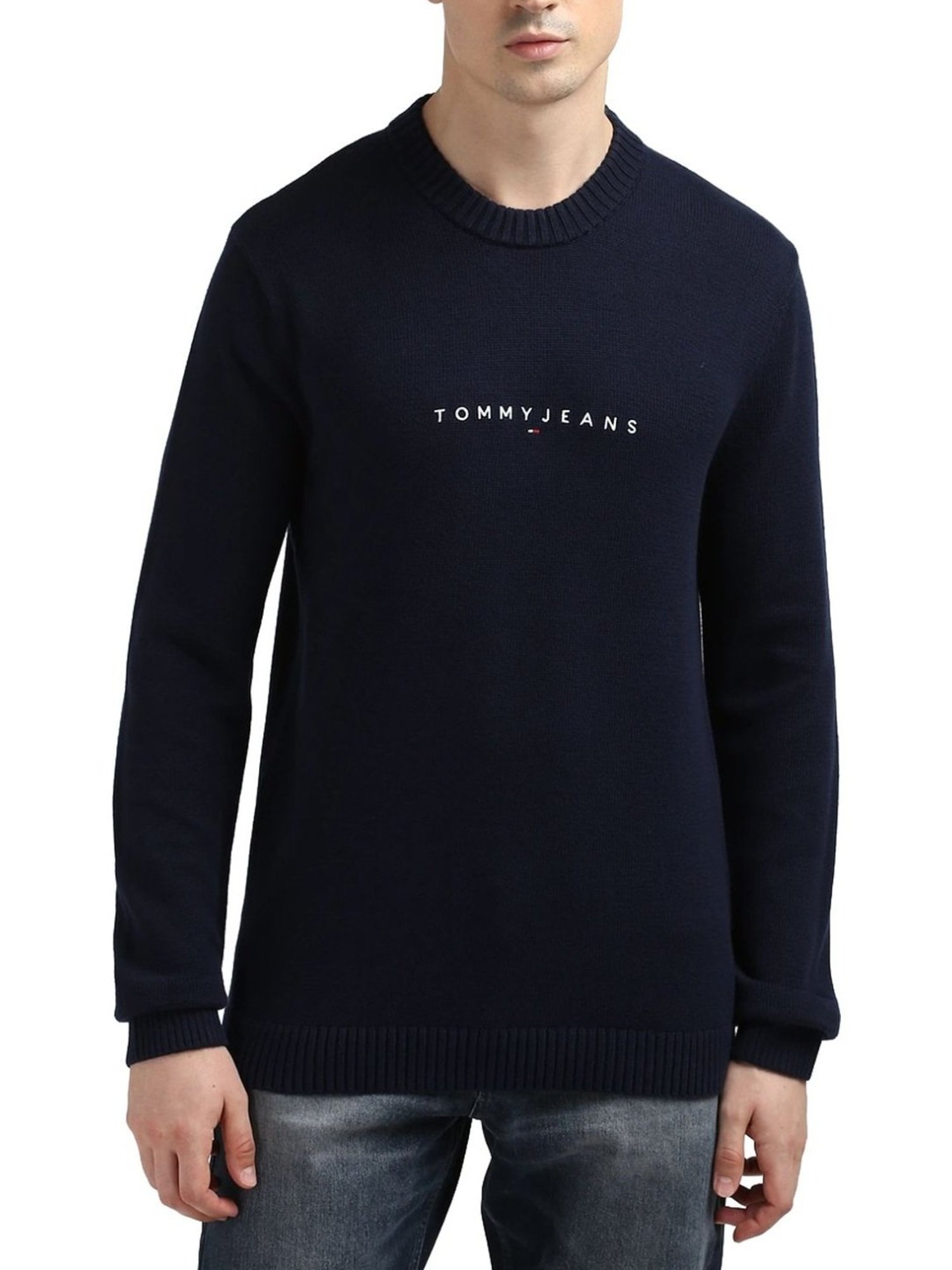 Tommy Hilfiger Navy Logo Slim Fit Sweater