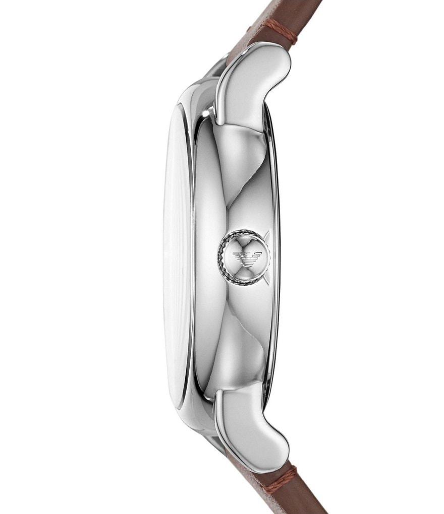 Emporio Armani Luigi 43mm Brown Leather Strap Watch