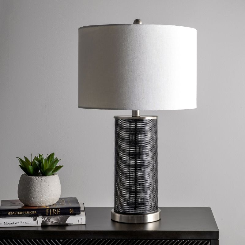 nuLOOM Monroe 24" Iron Table Lamp Lighting - Black 23.5" H x 15" W x 15" D