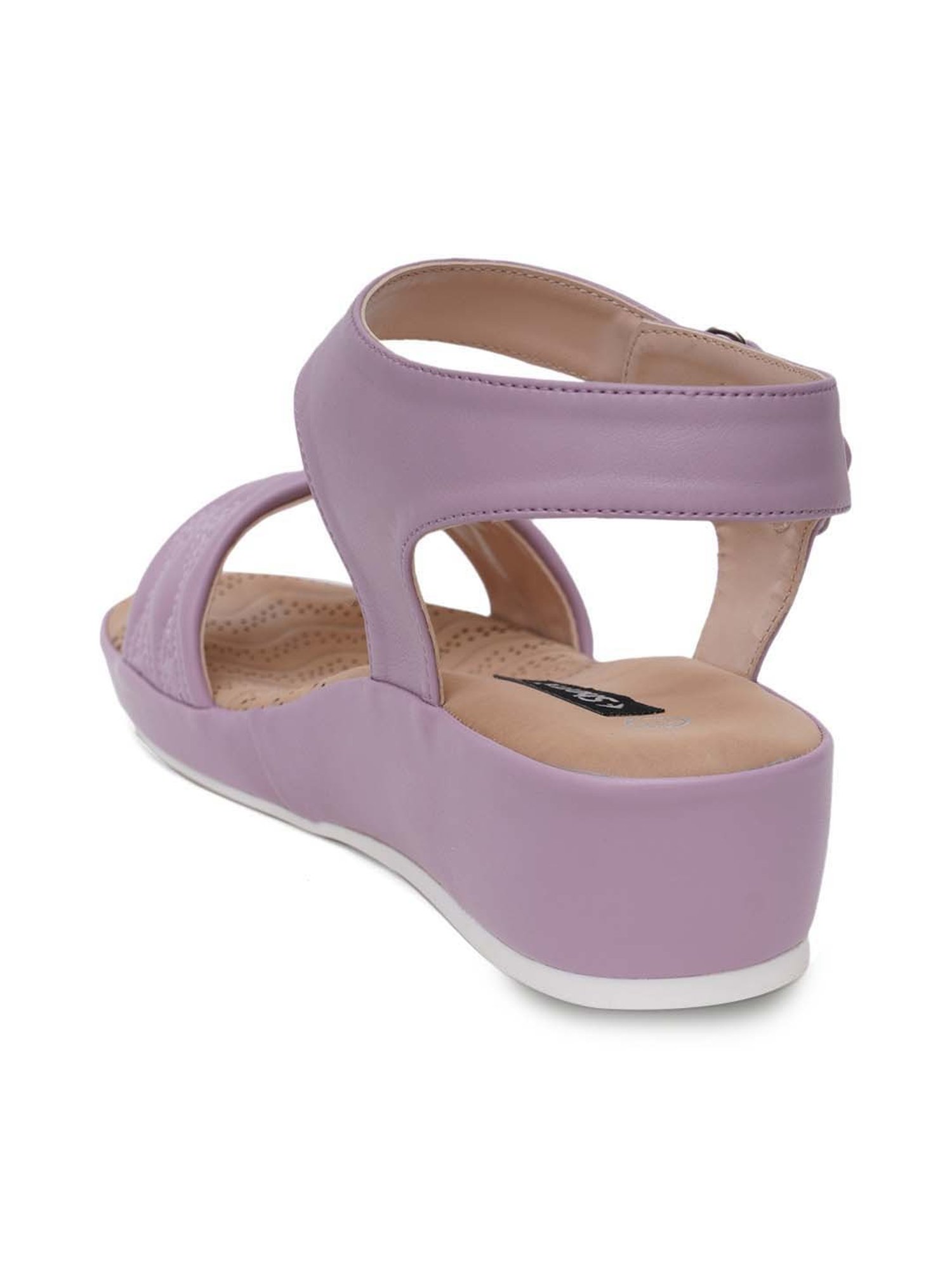 Sherrif Women's Purple Ankle Strap Wedges