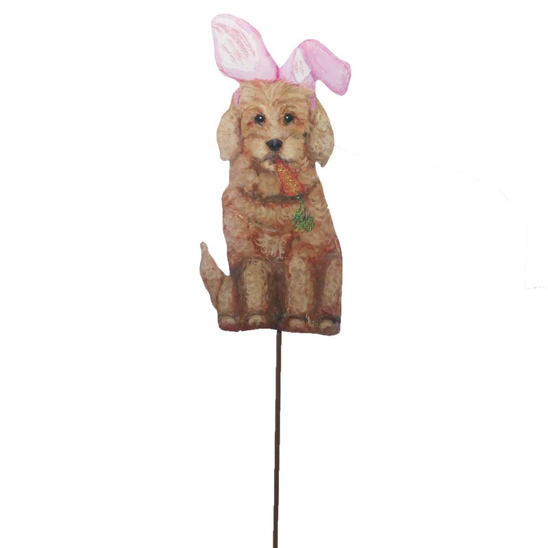 Home & Garden 31.5" Easter Golden Doodle Bunny Carrot Round Top Collection  -  Decorative Garden Stakes