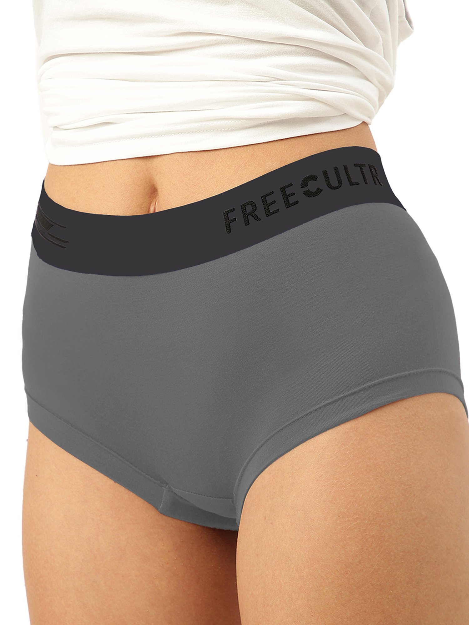 Freecultr Grey & Teal Hipster Panty - Pack of 2