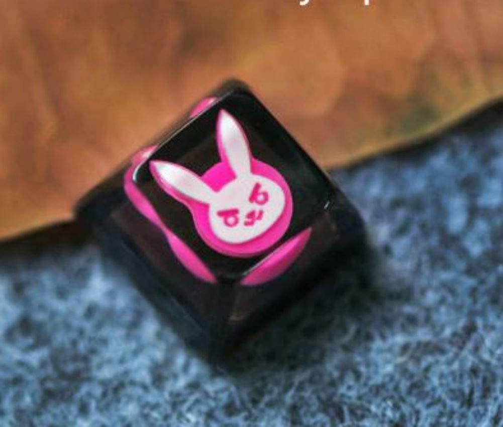 Mugen Custom DVA Pink Gaming Resin Keycaps for Cherry MX Switches - Fits Most Mechanical Gaming Keyboards - with Keycap Puller