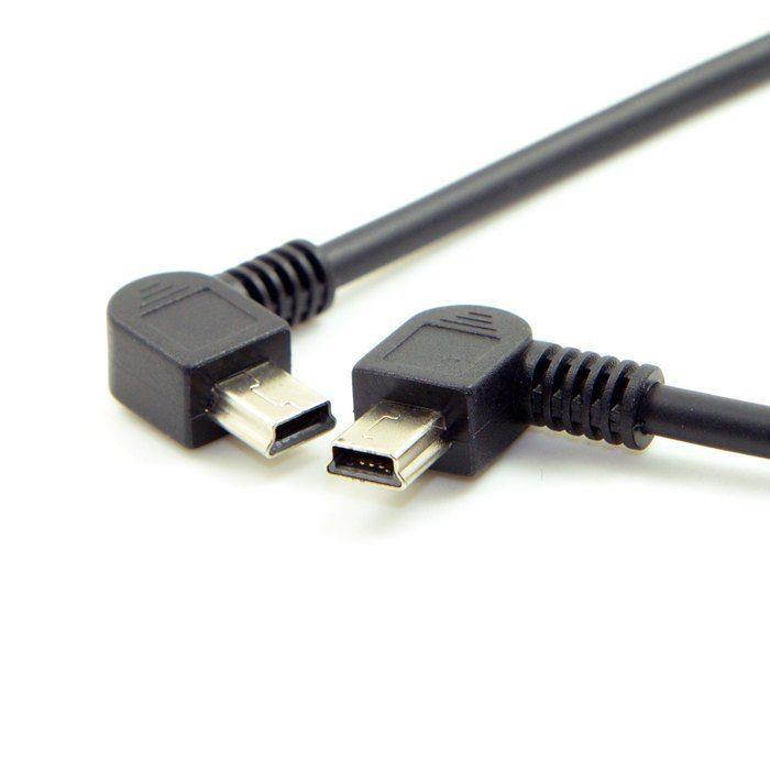 2pcs Right Angled 90 D Mini USB Male to Mini USB 5pin Male Data Charge Cable