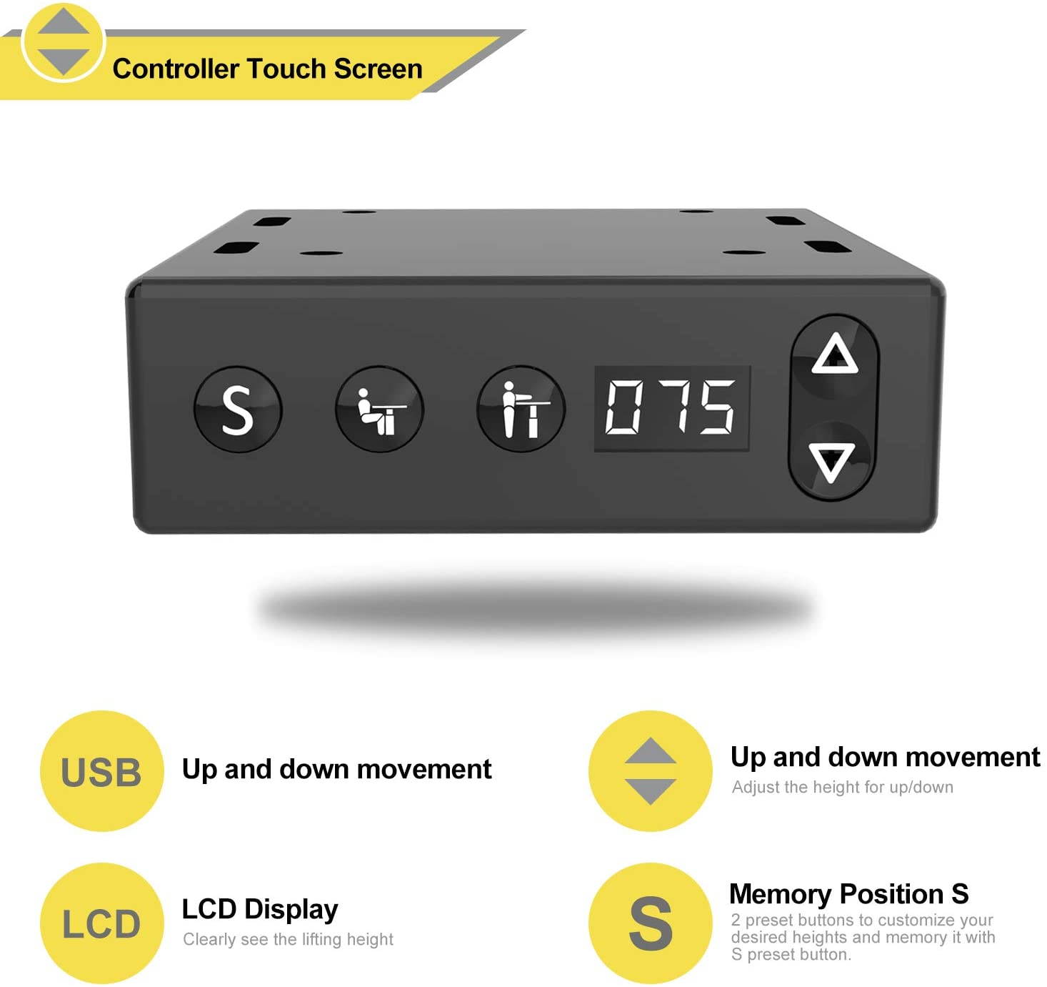 SMUGDESK 55'' x 28'' Electric Gaming Desk , Sit & Standing Racing Gaming Desk, Height Adjustable Table Home Office Desk with Splice Board and Black Frame ,Black