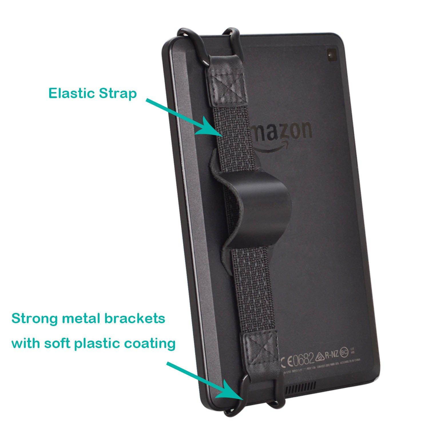 WANPOOL Universal Non-slip Hand Strap Holder Support with Adjustable Leather Belt Stand, for use with 6 Inch Kindle E-readers - Kindle Paperwhite / Voyage / Oasis / Fire HD 6 and More