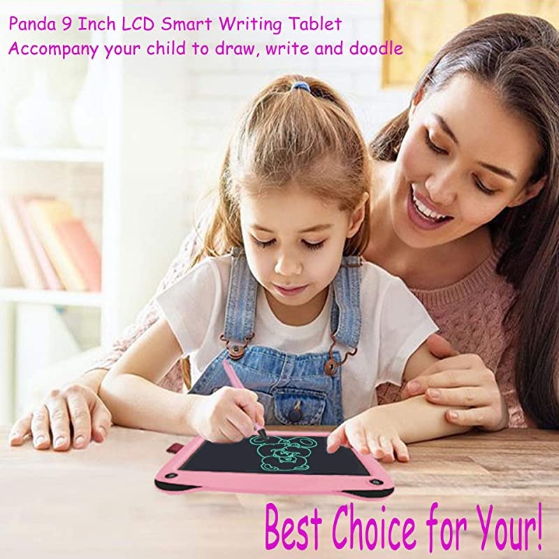 9 inch Writing Drawing Board Doodle Board Toys for KidsBirthday Gift for 45 Years Old Kids Adults LCD Writing Tablet with Stylus Smart Paper for Drawing Writer Pink
