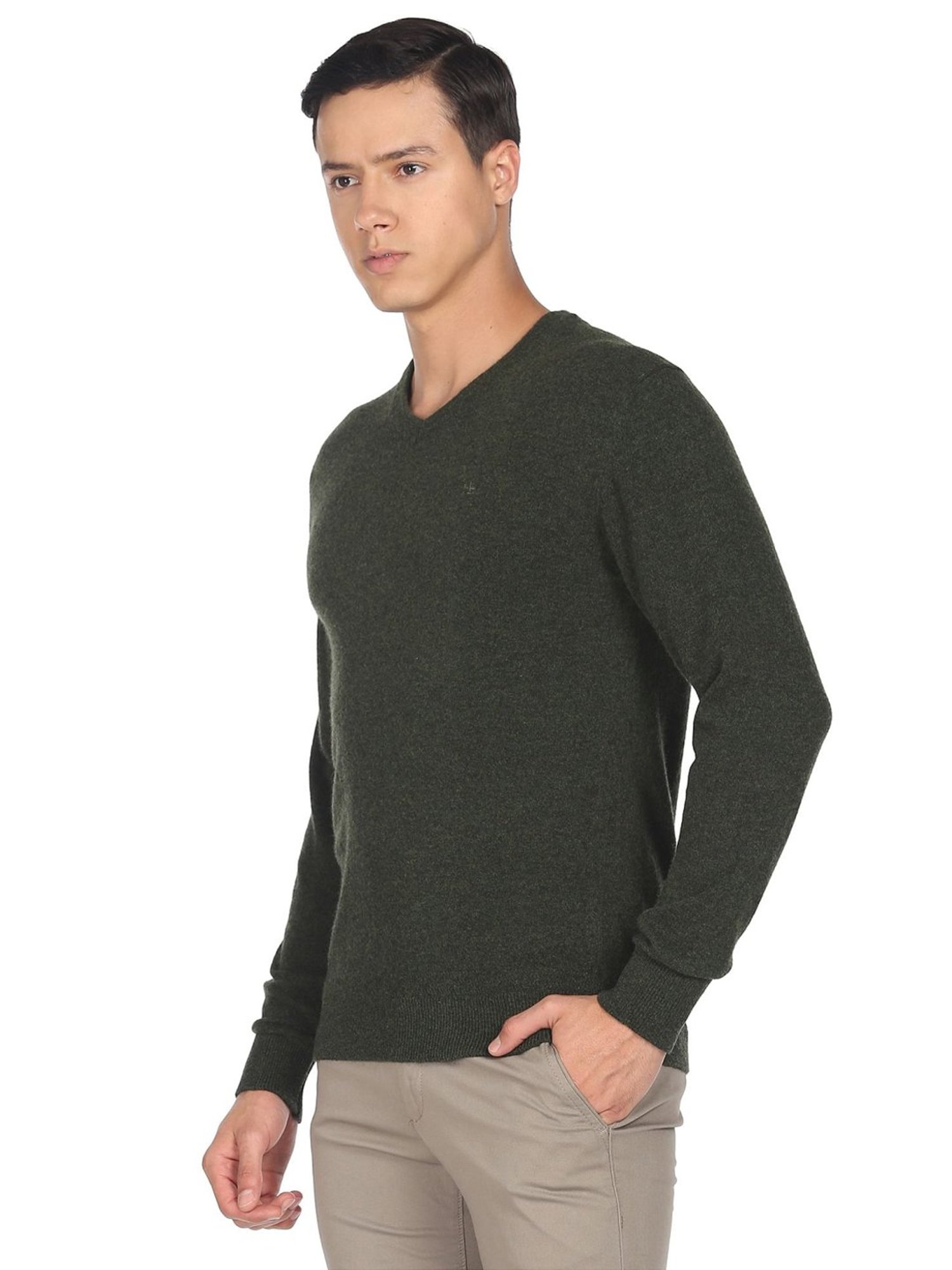Arrow Sport Olive Regular Fit Sweater