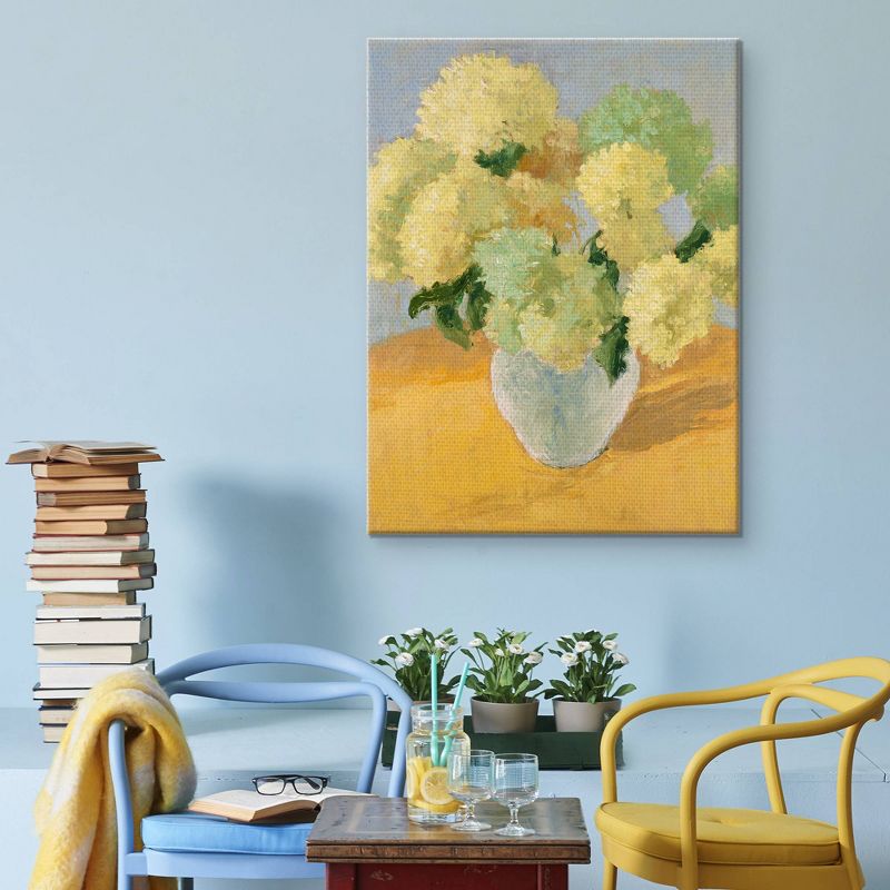 30" x 40" Hydrangea on Gold Art on Canvas - Fine Art Canvas