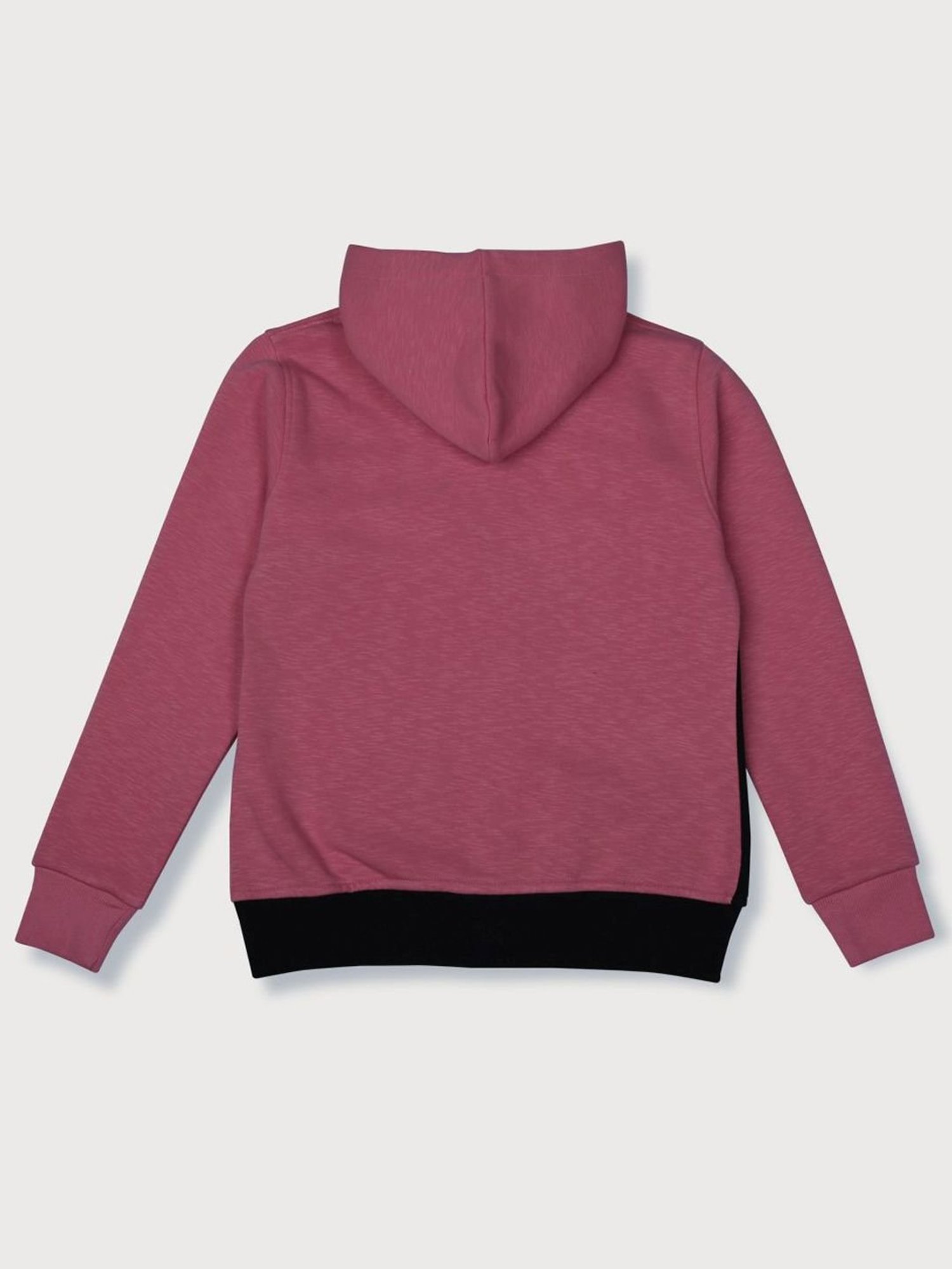 Palm Tree Kids Pink & Black Cotton Color Block Full Sleeves Jacket