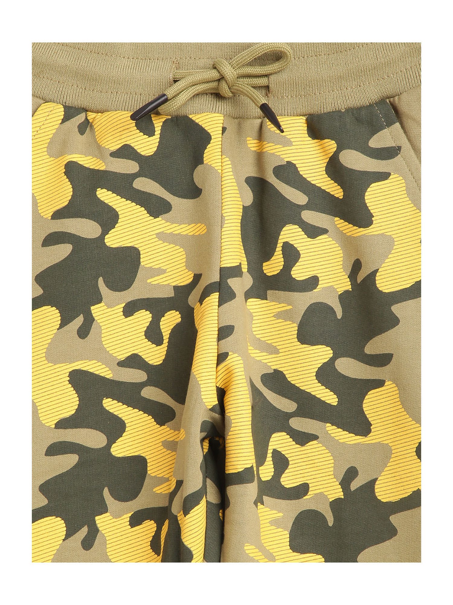 Blue Giraffe Boys Olive Camouflage Print Joggers